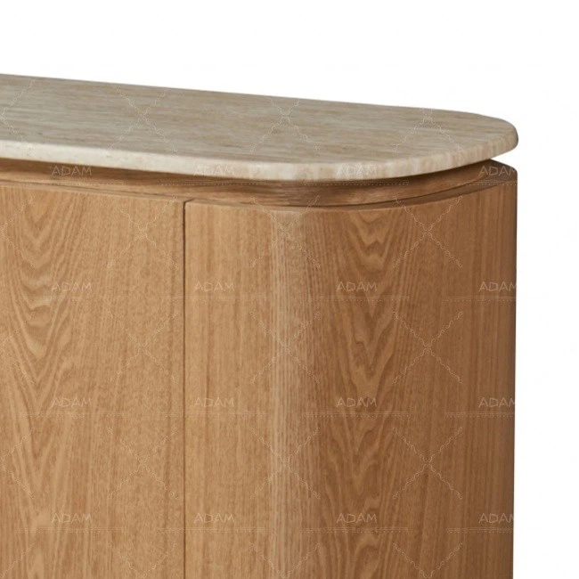 Travertine Marble Oak veneer  Cabinet
